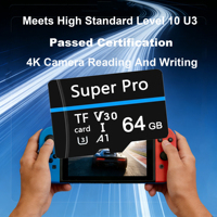 Carte SD 128 Go en stock, carte mémoire haute vitesse classe 10 C6 U1 U3, mini carte flash TF, accessoires pour smartphone, ordinateur, caméra d'action
