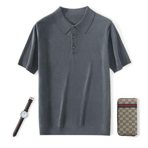 Abbigliamento da lavoro Casual da <span class=keywords><strong>uomo</strong></span> estivo con personalizzazione di fabbrica-camicia a maniche corte con collo alto in 100% preciso 16G - Product Image 3