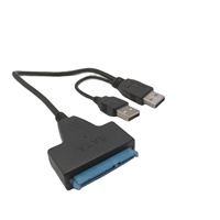 Disco Duro mecánico de 3,5 pulgadas, cable adaptador SATA a USB con fuente de alimentación de CC, USB 3,0 a SATA, línea de unidad fácil