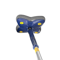 Serpillère microfibre rotative à 360° en forme de X, mains libres, avec plateau en plastique, manche télescopique en acier, écologique, pour le nettoyage des sols domestiques