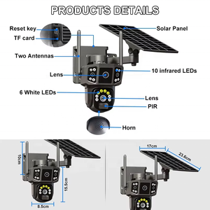 Caméra de surveillance solaire V380 Pro 4MP haut de gamme avec haut-parleur intégré, caméra de surveillance 1080p Full HD, caméra de nounou, sécurité de la cour - Product Image 5