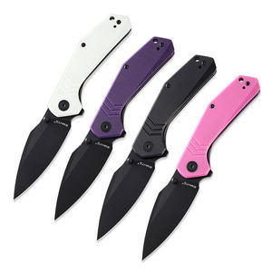 Coltello Pieghevole EMHTiii Personalizzato in G10 D2 Nero Bianco Viola Rosa per Campeggio, Caccia e Attività all'Aperto, Regalo di Natale - Product Image 1