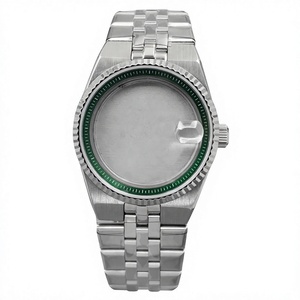 Boîtier de montre en acier inoxydable argenté Green Insert 36MM 40MM <span class=keywords><strong>Land</strong></span>-Dweller avec bracelet et verre saphir NH35 NH36 PT5000 pour hommes - Product Image 1