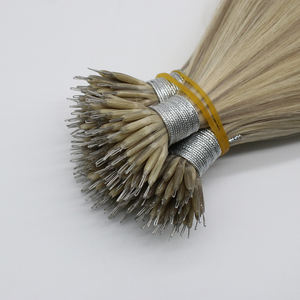 Extensiones de cabello Remy Micro Beads Nano Tip Virgin Straight Blonde Human Hair Enlaces de anillo de alta calidad - Product Image 3