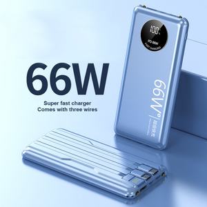 Cargador de Teléfono Multifunción con 3 Cables Integrados, 20000mAh, 66W, Banco de Energía Portátil para Viajes al Aire Libre, Nuevo y en Oferta - Product Image 2