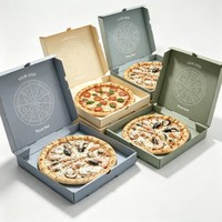 Caja de Pizza de Papel con Logotipo Personalizado al por Mayor, Caja de Papel Corrugado Resistente para Empacar Pizza y Alimentos para Restaurantes