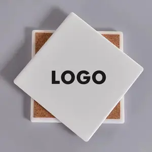 Sous-verre en céramique hexagonal rond <span class=keywords><strong>isolant</strong></span> thermiquement, tapis de tasse carré, sous-verre vierge en céramique pour sublimation, personnalisation du design - Product Image 6