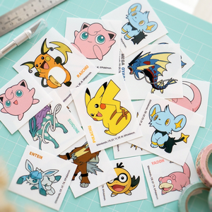 สติกเกอร์พีวีซีพิมพ์ลายยูวีเคลือบเงาแบบทำเองสไตล์เกาหลี ชุด 18 ชิ้น สติกเกอร์ติดแบบรูบออนลายการ์ตูนน่ารัก สำหรับตกแต่งไดอารี่ เคสโทรศัพท์ แบบสุ่ม - Product Image 3