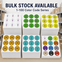 1000 autocollants numérotés holographiques personnalisés avec logo, de 1 à 100, couleurs assorties, en papier couché, autocollants imperméables, étiquettes de prix pour clients