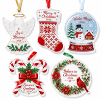 Ornement de Noël en acrylique, cadre photo personnalisé, pendentif à suspendre, décoration de Noël, souvenir de vacances 2026, cadeau pour la famille