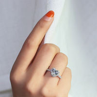 Bijoux de fiançailles en argent Sterling 925 cadre classique coupe ronde Zircon cubique femmes bague de mariage