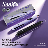 Lisseur de cheveux portable Sonifer SF-9802 avec écran LCD, 9 niveaux de chaleur, arrêt automatique, verrouillage de la poignée pour le coiffage en voyage
