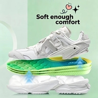 Sol dalam sepatu olahraga unisex hijau, empuk, elastis, menyerap guncangan, meredakan tekanan, penyangga lengkung kaki, bernapas, terbuat dari PU, nyaman