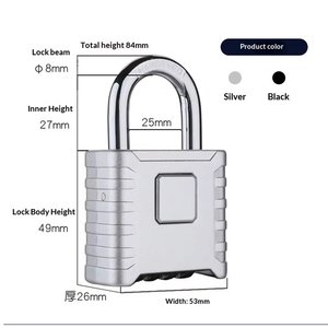 <span class=keywords><strong>Candado</strong></span> de Combinación de Alta Resistencia, Diseño de Cuerpo Integrado, Grillete de Acero Endurecido de 8 mm |   Código Reajustable de 4 Dígitos para Gimnasio en Casa - Product Image 4
