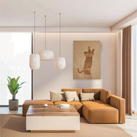 LEECORK 2024 Nouveau Design Peinture Portrait Chat Coloré 40x30cm Liège Naturel Art Mural Image Salon Décoration Maison