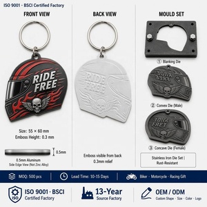 Porte-clés en aluminium léger <span class=keywords><strong>3D</strong></span> gaufré, certifié SGS, écologique, personnalisé, pour casque <span class=keywords><strong>de</strong></span> <span class=keywords><strong>moto</strong></span>, vente en gros - Product Image 1
