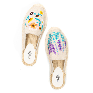 <span class=keywords><strong>Espadrilles</strong></span> ouvertes en jute brodée de fleurs pour femme, chaussures décontractées à enfiler, semelle confortable, 1 paire - Product Image 5