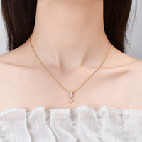 Collier exquis en argent S925 avec moissanite taille œil de cheval 1 carat pour femme, parfait pour le quotidien, les mariages et les fêtes