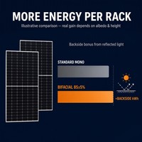 Bifaziales Solarmodul 85% Bifazialrate Beidseitige Stromerzeugung Erfassung von Reflektiertem Licht Mehr Leistungsausstoß für Solarsysteme