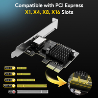 Adaptador de red WAVLINK 5G PCIe RJ45, NIC PCIe de 5 Gigabit con soporte de perfil bajo y escudo metálico para PC de escritorio Windows 11/10 Linux