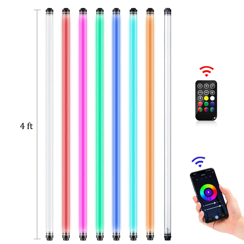 LUXCEO P120 Tongkat Cahaya Film Pengambilan Video Kontrol Aplikasi 18W Tongkat Cahaya RGB Penuh Warna 3000K -5750K 1350LM Lampu Tabung LED