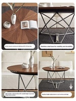 Table basse transformable en pierre, inspirée de l'architecture Bauhaus, table compacte pliable et réglable en hauteur pour les petits appartements