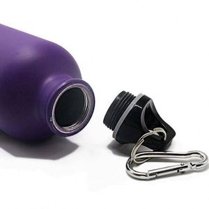 Purple Stainless Steel Vacuum Insulated Leak-Proof Eco-Friendly <b>Large</b> Capacity Water Bottle with Carabiner for Travel - Product Image 6