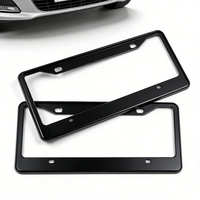 Cadre de plaque d'immatriculation en alliage d'aluminium noir personnalisé en gros, logo personnalisé, approuvé, cadres de plaque d'immatriculation de voiture en métal pour la décoration