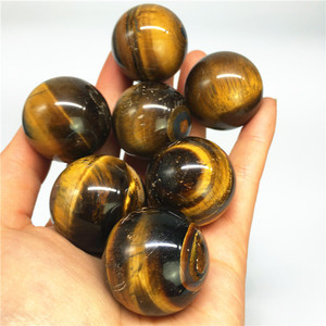 Cristales Curativos en Venta, Piedras Naturales, Esfera de Cristal de Ojo de Tigre Amarillo de 30 mm para Decoración del Hogar - Product Image 1