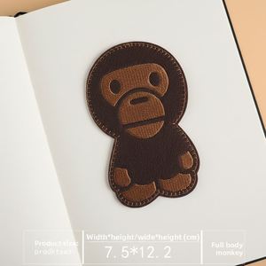 Patch en feutre non tissé thermocollant personnalisable, motif singe de dessin animé couleur café, pour broderie informatique, décorations de vêtements et chapeaux, MOQ 10 pièces - Product Image 3