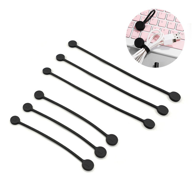 Reusable Magnetic Cable Ties, Silicone Cable Ties, Book Markers USB Cable Manager with Strong Magnets for Office, School, Home