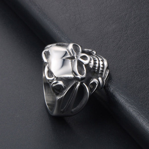 Retro Skull <b>Ring</b> <b>Titanium</b> Steel Men's Punk Jewelry Index Finger Gift SA574 - Product Image 4