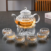 Westgreen-Théière en verre borosolicate de luxe bon marché personnalisée, mini-ensemble de tasses transparentes mignonnes, infuseur, couvercle, poignée pour restaurant