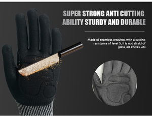 Guantes de Trabajo Resistentes a Cortes y Impactos, de Nitrilo, para la Industria Petrolera, con Protección TPR - Product Image 5