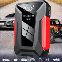 PONFLY Portable voiture saut démarreur 12V batterie externe 10000Mah voiture saut démarreur puissance gonfleur saut démarreur avec pompe à Air