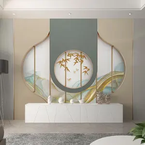 Yüksek kalite özel boyut duvar kağıdı 3D yeni çin bambu duvar resimleri oturma odası tasarımı