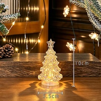 ML QBSDS-144 LED Leuchtender Fünf-Sterne-Weihnachtsbaum Nachtlicht Plastik-Dekoration Stimmungslicht Tischdekoration