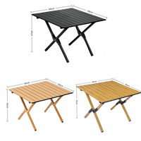 Table pliante portable 60x60cm légère en fer forgé pour jardin extérieur, robuste, avec logo personnalisé, vente en gros directe usine