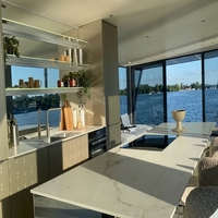 Bateau-maison de luxe de 38 pieds avec cabine privée, pont de divertissement, cuisine, salle de bain, homologué CE européen