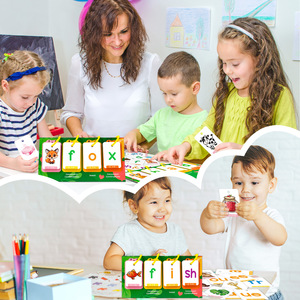 Tarjetas Educativas Personalizadas con 80 Palabras en Inglés para Niños, Aprendizaje Temprano, Interacción Padres-Hijos, Tarjetas de Escritorio con Revestimiento Artístico y Relieve - Product Image 6