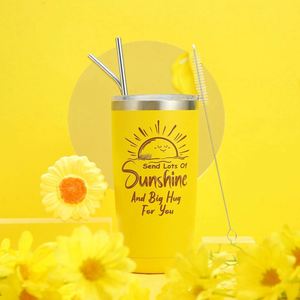 Creative Practical New Promotional Yellow Car Cup Straw <b>Brush</b> Series High-quality Aircraft Box for Sunflower Graduation Gift Set - Product Image 4