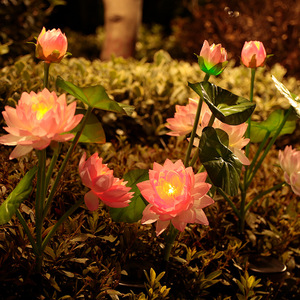 Luces Solares con Forma de Flor de Loto, LED para Decoración de Jardín y Caminos, Resistentes al Agua, Portátiles, Alimentadas por Energía Solar - Product Image 4