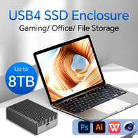 Carcasa Externa Ultra Rápida de 40 Gbps USB4 Thunderbolt4 M.2 NVMe SSD ASM2464PD de Aluminio de 8 TB con Puerto Tipo C de Alta Velocidad para Archivos