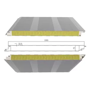 Panel atap bening logam Sandwich PU tahan cuaca instalasi mudah harga Panel atap terisolasi aluminium