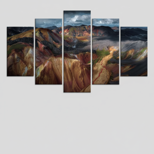 Affiche sur toile de paysage de montagne coloré, art aérien imprimé de la nature, lot de 5 toiles assorties - Product Image 2
