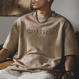 T-Shirt in Puro Cotone di Alta Qualità all'Ingrosso, <span class=keywords><strong>Logo</strong></span> Personalizzato in Rilievo, Design Oversize Comodo in Vari Colori - Product Image 6