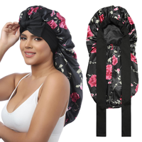 Bonet Kepang QINGYAN dari Satin Panjang untuk Wanita, Dapat Disesuaikan, dengan Pilihan Warna Kustom untuk Penggunaan Sehari-hari dan Saat Tidur
