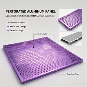 Panneau de façade en aluminium perforé, écran mural translucide pour musée, galerie d'art, espace public - Product Image 2