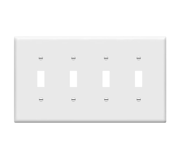 Dual-gang Standard Size Light Switch Cover Plate Toggle Wall Plate for Listed ABS ROHS Material 12-Month Warranty