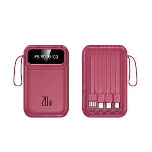<span class=keywords><strong>Cargador</strong></span> portátil Nuevo 20000mAh 20W Carga rápida Mini banco de energía Pantalla LED 4 Cables integrados Logotipo OEM Alta capacidad 20000mAh - Product Image 1